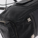 PRADA Hand Bag Leather Black Silver Auth 207680-17