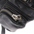 PRADA Hand Bag Leather Black Silver Auth 207680-9