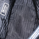 PRADA Hand Bag Leather Black Silver Auth 207680-11