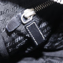 PRADA Hand Bag Leather Black Silver Auth 207680-26