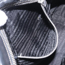 PRADA Hand Bag Leather Black Silver Auth 207680-27