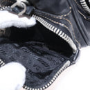 PRADA Hand Bag Leather Black Silver Auth 207680-28