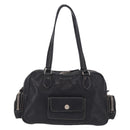 PRADA Hand Bag Leather Black Silver Auth 207680-2