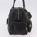 PRADA Hand Bag Leather Black Silver Auth 207680-4