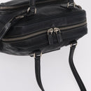 PRADA Hand Bag Leather Black Silver Auth 207680-6