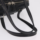 PRADA Hand Bag Leather Black Silver Auth 207680-7