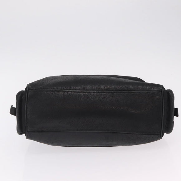 PRADA Tote Bag Nylon Black Silver Auth 207682