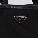 PRADA Tote Bag Nylon Black Silver Auth 207682-18