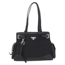 PRADA Tote Bag Nylon Black Silver Auth 207682-13