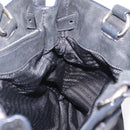 PRADA Tote Bag Nylon Black Silver Auth 207682-25