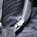 PRADA Tote Bag Nylon Black Silver Auth 207682-26