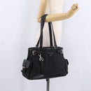 PRADA Tote Bag Nylon Black Silver Auth 207682-30