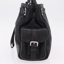PRADA Tote Bag Nylon Black Silver Auth 207682-3