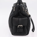 PRADA Tote Bag Nylon Black Silver Auth 207682-4