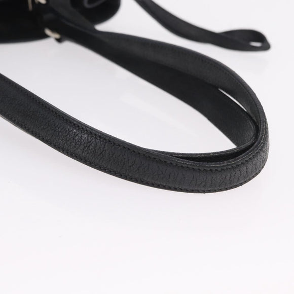 PRADA Tote Bag Nylon Black Silver Auth 207682