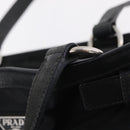 PRADA Tote Bag Nylon Black Silver Auth 207682-8