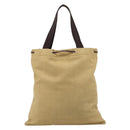 Saint Laurent Kahala Tote Bag Canvas Beige Silver 154058 Auth 207684-2