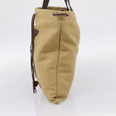 Saint Laurent Kahala Tote Bag Canvas Beige Silver 154058 Auth 207684-4