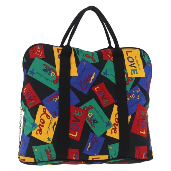 Saint Laurent Hand Bag Nylon Multicolor Gold Tone Auth 207686A