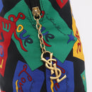 Saint Laurent Hand Bag Nylon Multicolor Gold Tone Auth 207686A-10