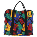 Saint Laurent Hand Bag Nylon Multicolor Gold Tone Auth 207686A-2