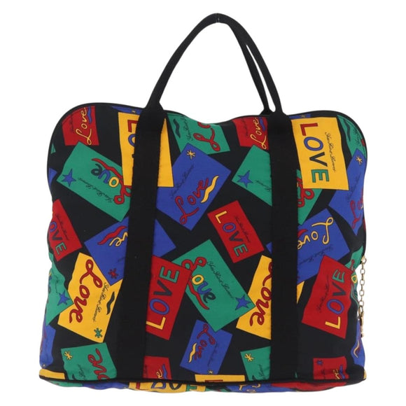 Saint Laurent Hand Bag Nylon Multicolor Gold Tone Auth 207686A