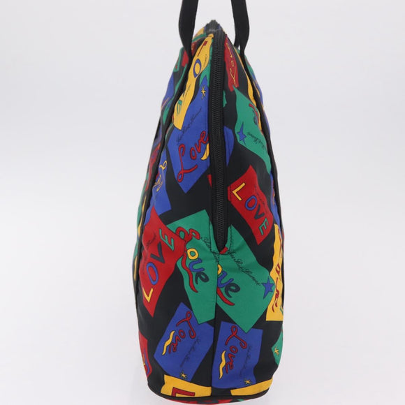 Saint Laurent Hand Bag Nylon Multicolor Gold Tone Auth 207686A
