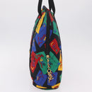 Saint Laurent Hand Bag Nylon Multicolor Gold Tone Auth 207686A-4