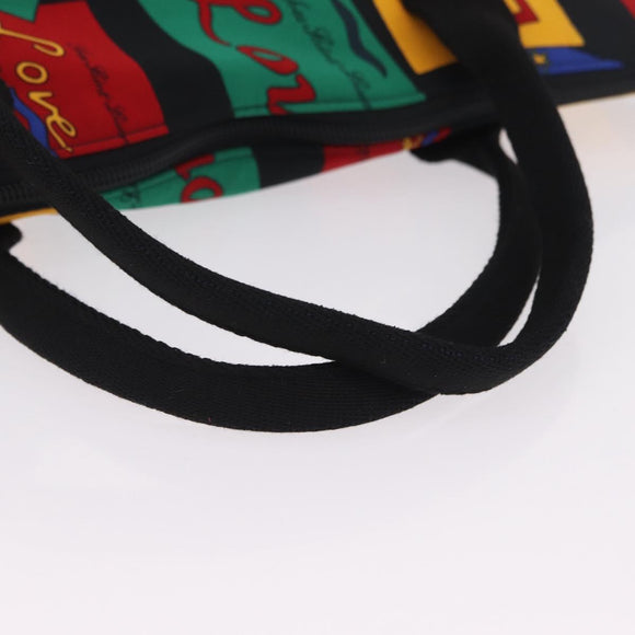 Saint Laurent Hand Bag Nylon Multicolor Gold Tone Auth 207686A