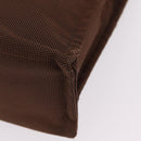 HERMES Her Line MM Hand Bag Canvas Brown Silver Auth 207690A-9