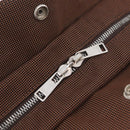 HERMES Her Line MM Hand Bag Canvas Brown Silver Auth 207690A-18