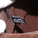 HERMES Her Line MM Hand Bag Canvas Brown Silver Auth 207690A-19