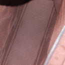 HERMES Her Line MM Hand Bag Canvas Brown Silver Auth 207690A-10