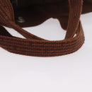 HERMES Her Line MM Hand Bag Canvas Brown Silver Auth 207690A-7