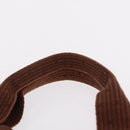 HERMES Her Line MM Hand Bag Canvas Brown Silver Auth 207690A-8
