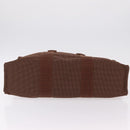 HERMES Her Line MM Hand Bag Canvas Brown Silver Auth 207690A-5