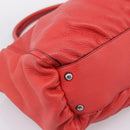 GUCCI Abbey Hand Bag Leather Outlet Red Silver 341491 Auth 207693V-14