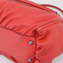 GUCCI Abbey Hand Bag Leather Outlet Red Silver 341491 Auth 207693V-15