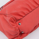 GUCCI Abbey Hand Bag Leather Outlet Red Silver 341491 Auth 207693V-16