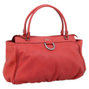 GUCCI Abbey Hand Bag Leather Outlet Red Silver 341491 Auth 207693V-1