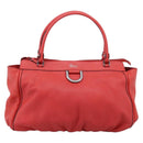GUCCI Abbey Hand Bag Leather Outlet Red Silver 341491 Auth 207693V-13