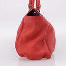 GUCCI Abbey Hand Bag Leather Outlet Red Silver 341491 Auth 207693V-3