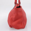 GUCCI Abbey Hand Bag Leather Outlet Red Silver 341491 Auth 207693V-4