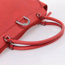 GUCCI Abbey Hand Bag Leather Outlet Red Silver 341491 Auth 207693V-7