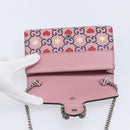 GUCCI Dionysus Chain Shoulder Bag Leather Pink Silver 476432 Auth 207694SAM-20
