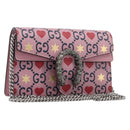 GUCCI Dionysus Chain Shoulder Bag Leather Pink Silver 476432 Auth 207694SAM-1
