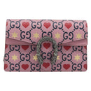 GUCCI Dionysus Chain Shoulder Bag Leather Pink Silver 476432 Auth 207694SAM-13