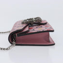 GUCCI Dionysus Chain Shoulder Bag Leather Pink Silver 476432 Auth 207694SAM-4