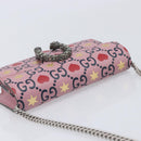 GUCCI Dionysus Chain Shoulder Bag Leather Pink Silver 476432 Auth 207694SAM-6