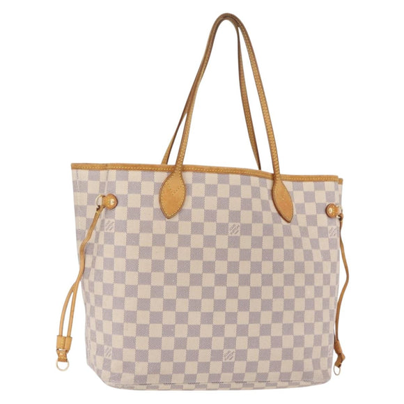 LOUIS VUITTON Damier Azur Neverfull MM Tote Bag N41605 LV Auth 207695